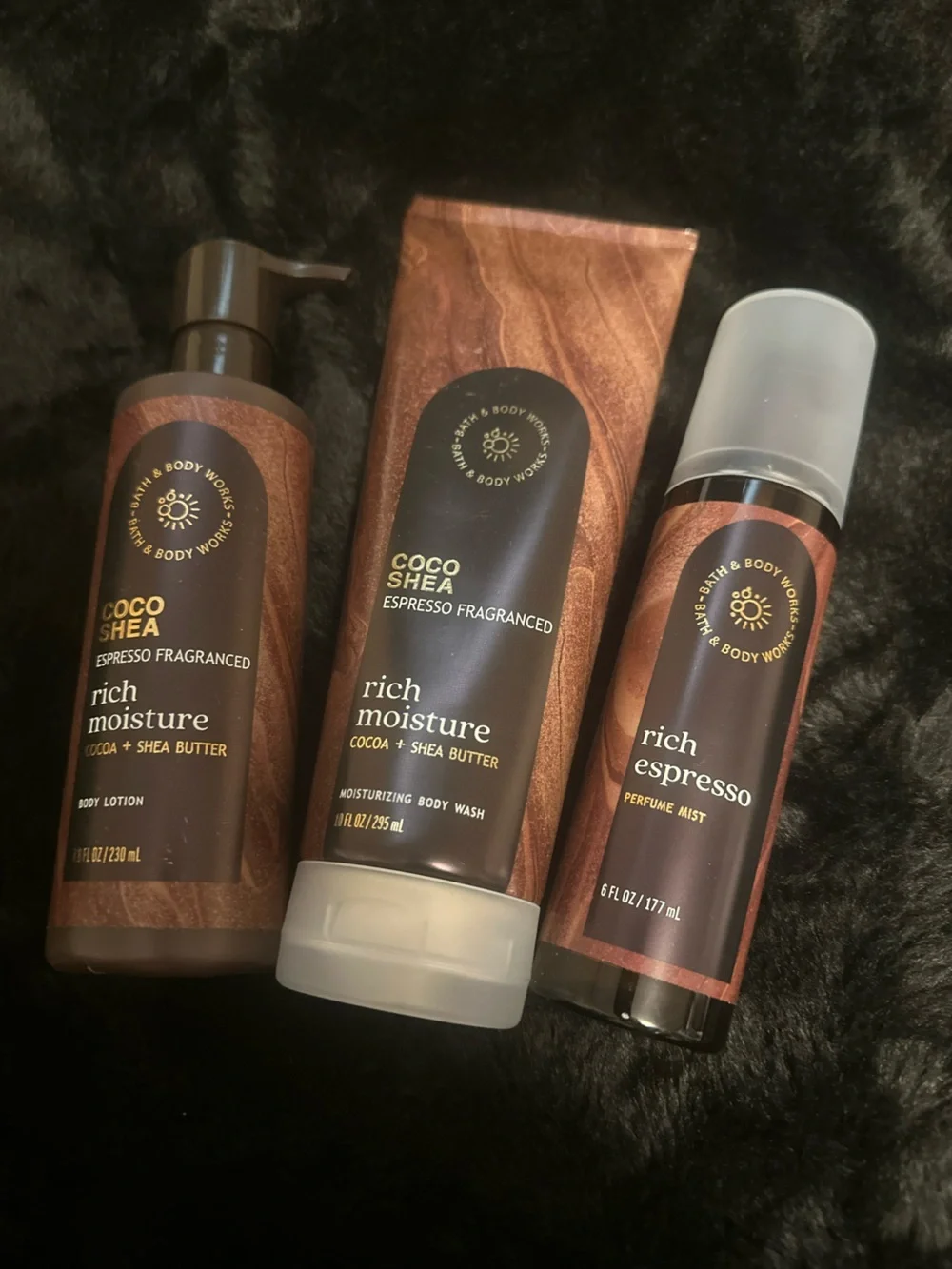 NEW 3 PC Bath & Body Works Coco Shea ESPRESSO Rich Moisture Set